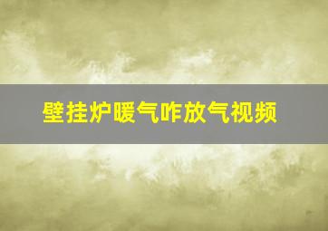 壁挂炉暖气咋放气视频