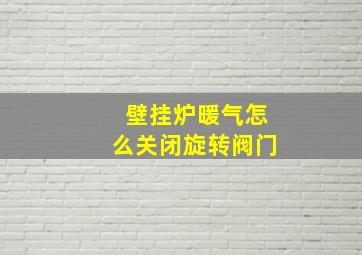 壁挂炉暖气怎么关闭旋转阀门