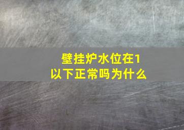 壁挂炉水位在1以下正常吗为什么