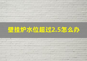 壁挂炉水位超过2.5怎么办