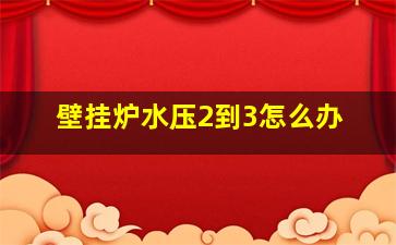 壁挂炉水压2到3怎么办