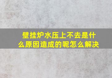 壁挂炉水压上不去是什么原因造成的呢怎么解决