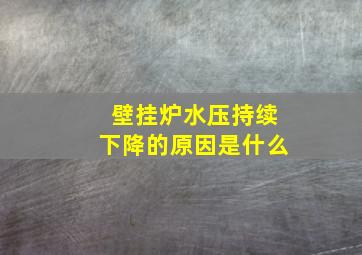 壁挂炉水压持续下降的原因是什么