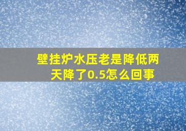 壁挂炉水压老是降低两天降了0.5怎么回事