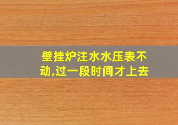 壁挂炉注水水压表不动,过一段时间才上去