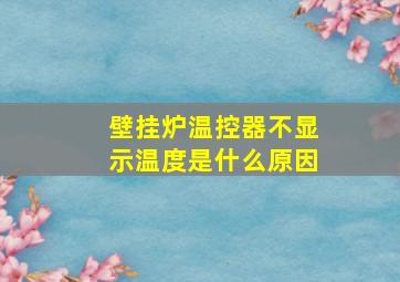 壁挂炉温控器不显示温度是什么原因