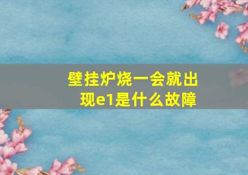 壁挂炉烧一会就出现e1是什么故障