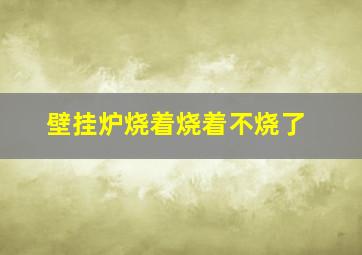 壁挂炉烧着烧着不烧了