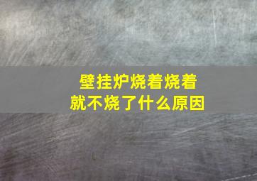 壁挂炉烧着烧着就不烧了什么原因