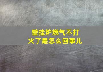 壁挂炉燃气不打火了是怎么回事儿