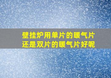 壁挂炉用单片的暖气片还是双片的暖气片好呢