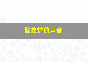 壁挂炉的声音