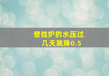 壁挂炉的水压过几天就降0.5