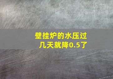 壁挂炉的水压过几天就降0.5了