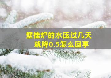 壁挂炉的水压过几天就降0.5怎么回事