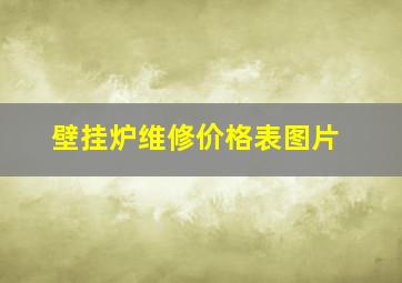 壁挂炉维修价格表图片