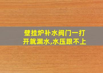 壁挂炉补水阀门一打开就漏水,水压跟不上