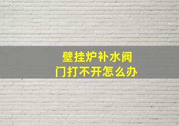 壁挂炉补水阀门打不开怎么办