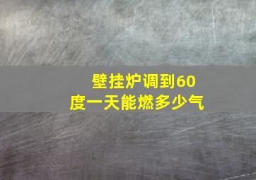 壁挂炉调到60度一天能燃多少气