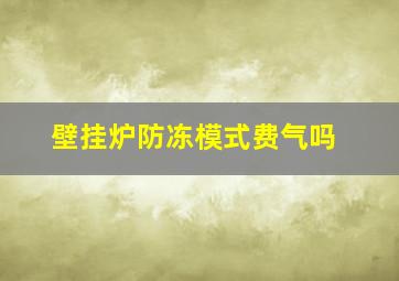 壁挂炉防冻模式费气吗