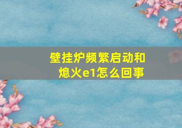 壁挂炉频繁启动和熄火e1怎么回事