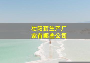 壮阳药生产厂家有哪些公司