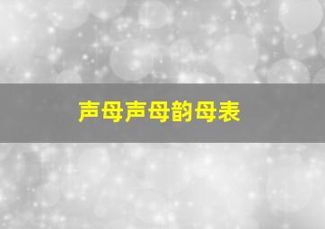 声母声母韵母表