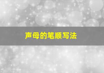 声母的笔顺写法