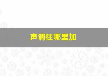 声调往哪里加