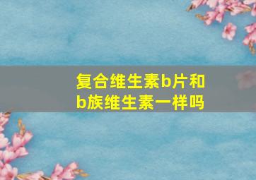 复合维生素b片和b族维生素一样吗