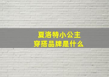 夏洛特小公主穿搭品牌是什么