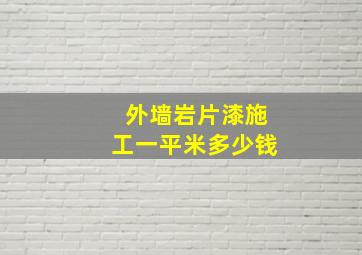 外墙岩片漆施工一平米多少钱