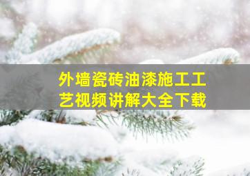 外墙瓷砖油漆施工工艺视频讲解大全下载