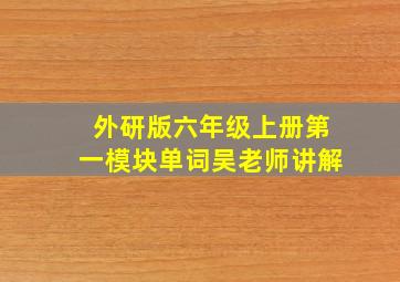 外研版六年级上册第一模块单词吴老师讲解