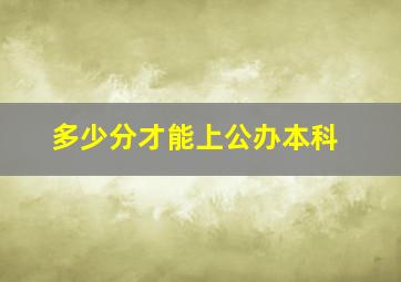 多少分才能上公办本科