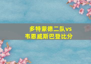 多特蒙德二队vs韦恩威斯巴登比分