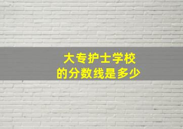 大专护士学校的分数线是多少