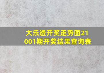 大乐透开奖走势图21001期开奖结果查询表