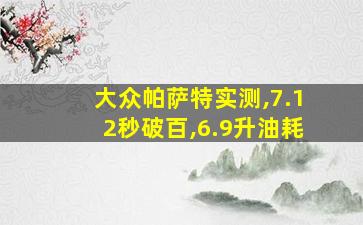 大众帕萨特实测,7.12秒破百,6.9升油耗