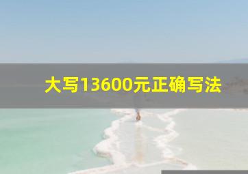 大写13600元正确写法