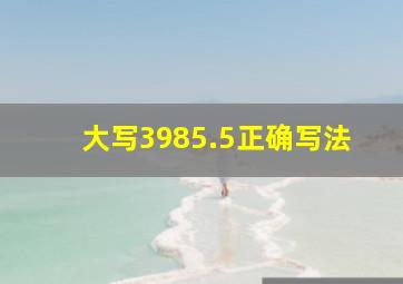 大写3985.5正确写法