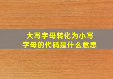 大写字母转化为小写字母的代码是什么意思