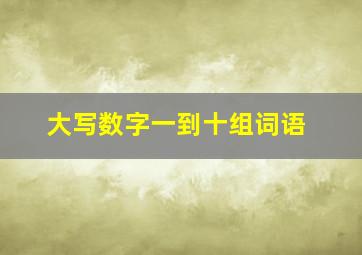 大写数字一到十组词语