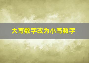 大写数字改为小写数字