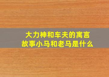 大力神和车夫的寓言故事小马和老马是什么