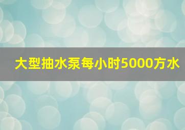 大型抽水泵每小时5000方水