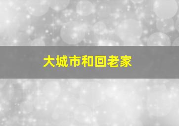 大城市和回老家