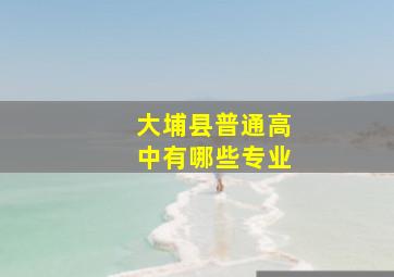 大埔县普通高中有哪些专业