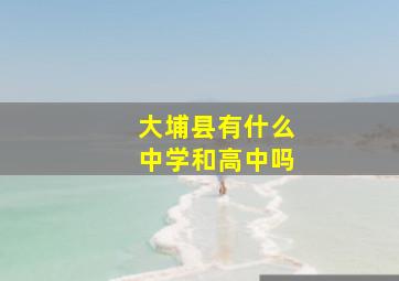 大埔县有什么中学和高中吗