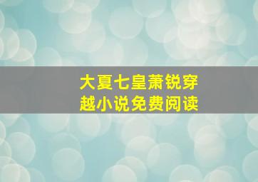 大夏七皇萧锐穿越小说免费阅读